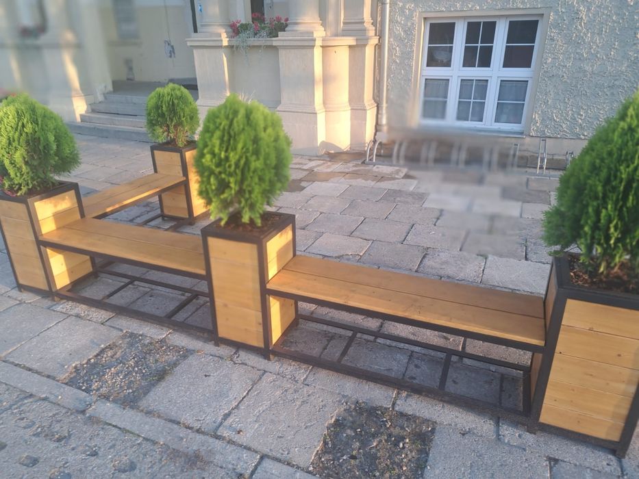 Ławka ogrodowa/parkowa/tarasową , z donicami !