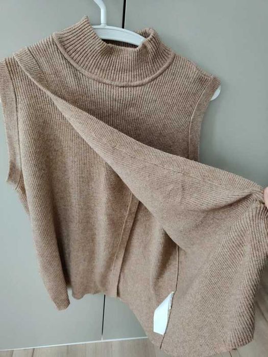 Sweterek półgolf kamizelka Object r. L wiskoza nylon