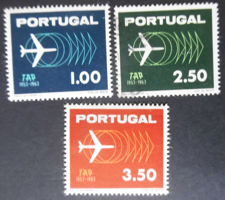 Selos Portugal 1963-Aniversário TAP usados completo