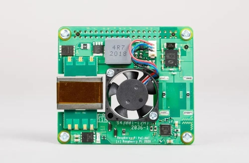 Живлення через Ethernet для Raspberry Pi PoE+ HAT