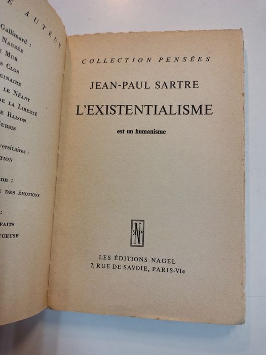 L' existentialisme est um humanisme, de Jean-Paul Sartre