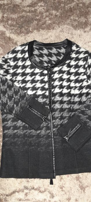 Новий шерстяний жакет в принт гусячу лапку на замочку