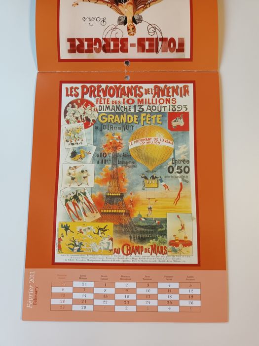 Pósteres parisienses vintage calendário