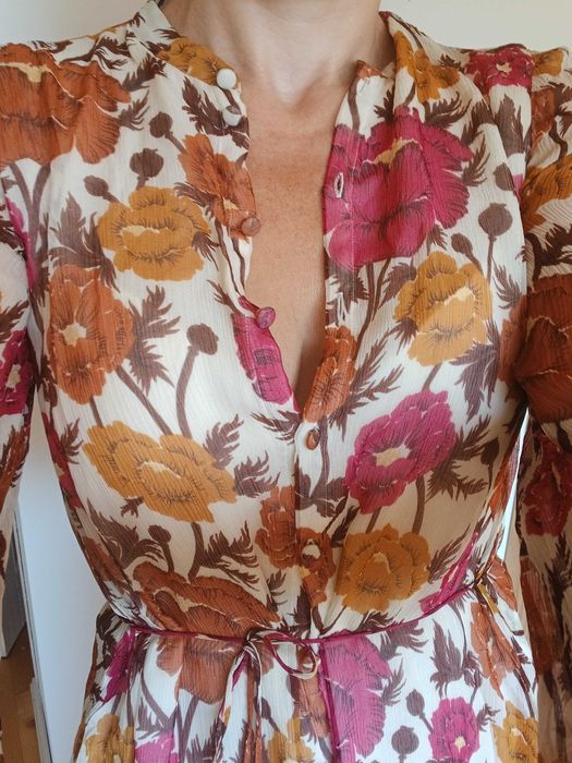 Sukienka massimo dutti 34 36 jedwab