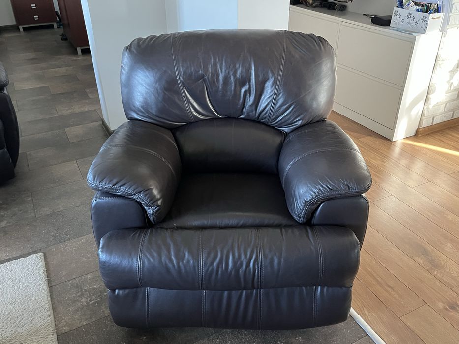 Komplet wypoczynkowy meble zestaw skora naturalna