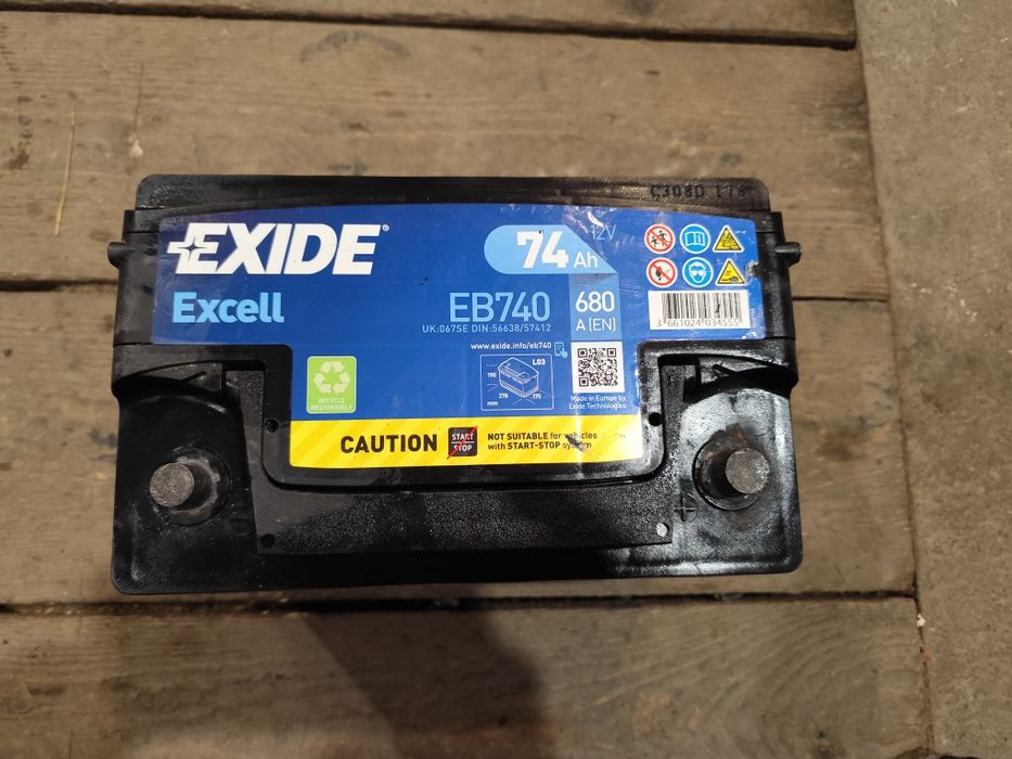 Аккумулятор 74 а/ч  exide exell с Англии