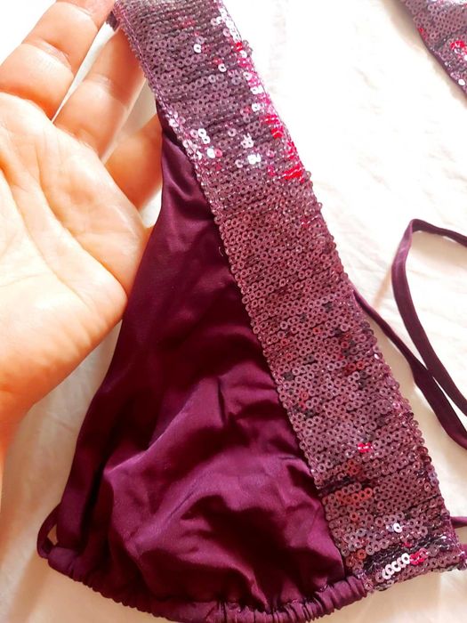 Biquini bordeaux com brilhantes S