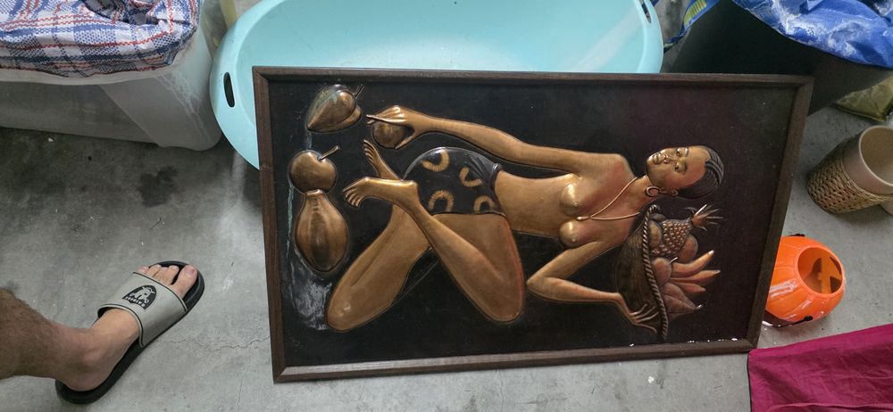Par de Quadros Vintage em Relevo – Estilo Étnico / Africano