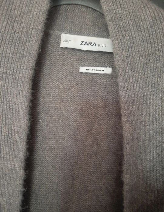 Zara Premium 100% kaszmir Nowy dlugi plaszcz kardigan