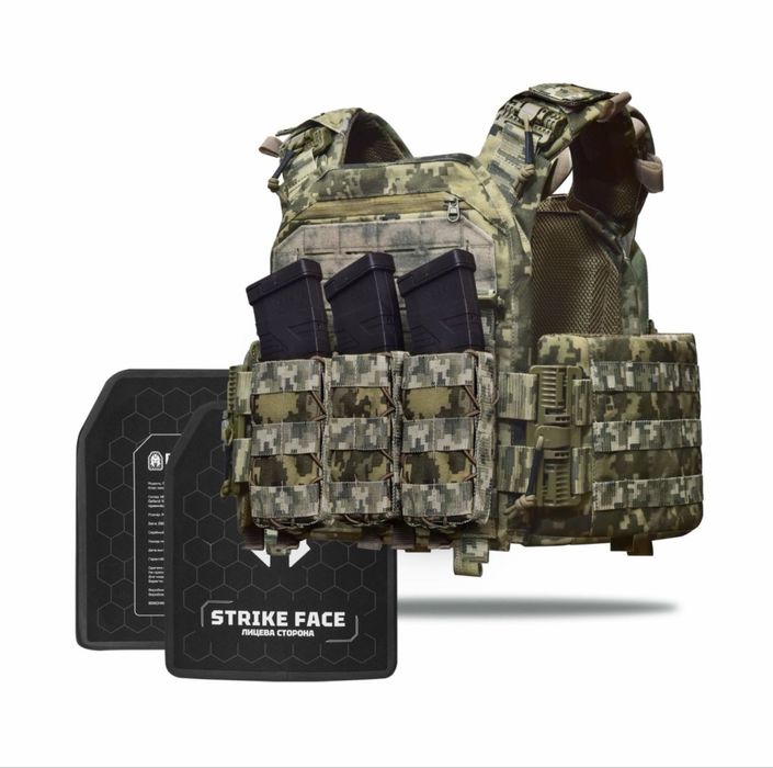 Бронежилет 6КЛАС- керамічні плити, підсумки АК, плитоноска в комплекті