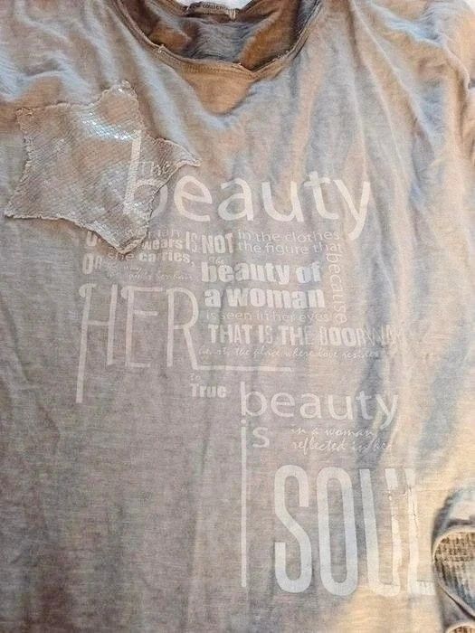 Cienka beżowa bluza boho / hippie