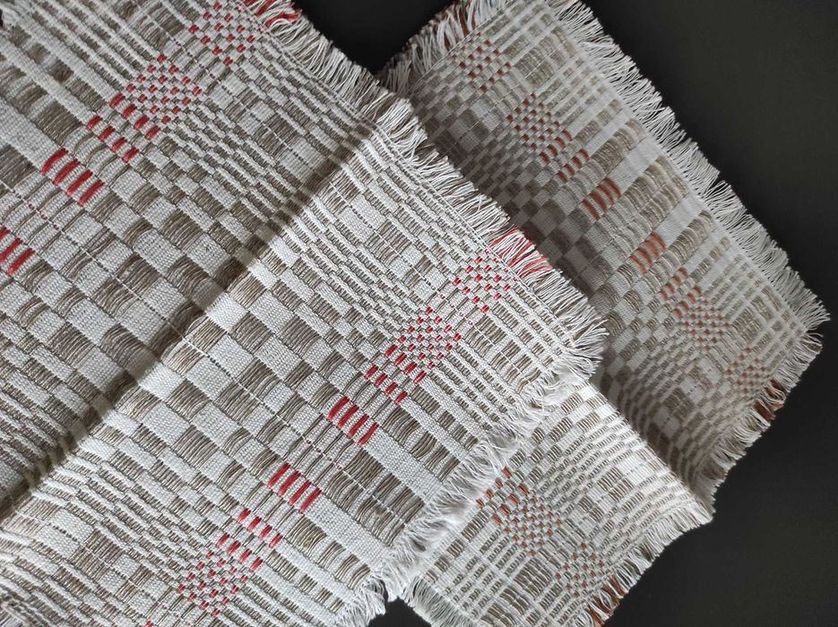 Serwetki lniane, Nowe, PRL 2 szt