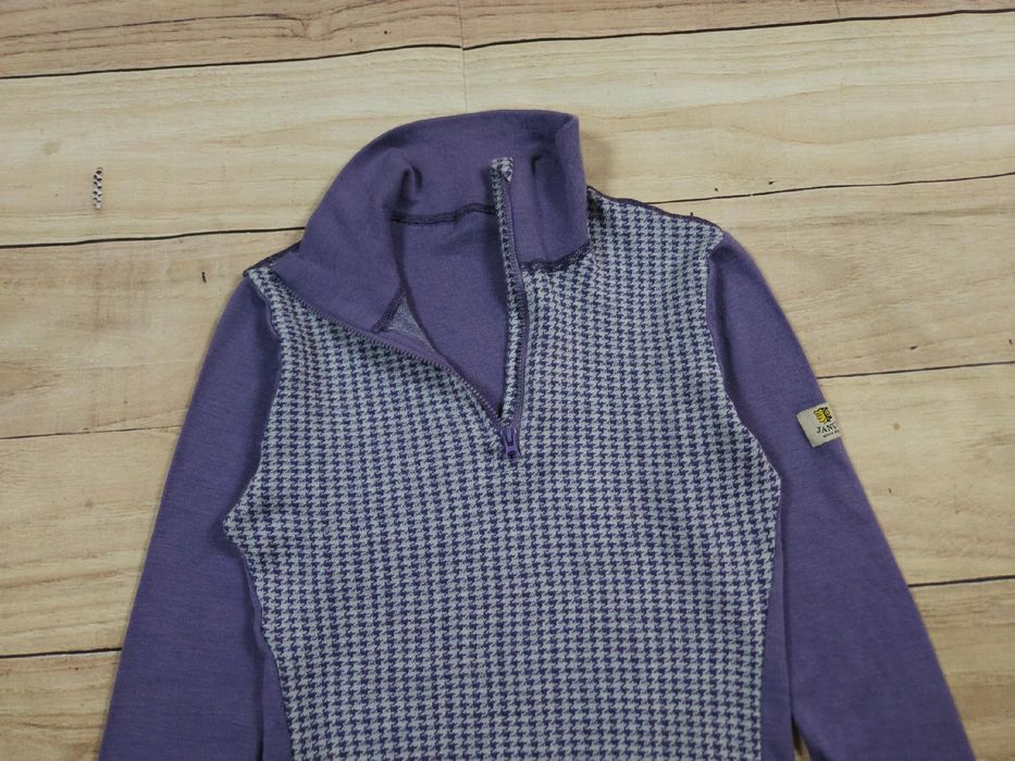 JANUS Bluzka Damska 100 % Wełna Merino Zip Neck r. S