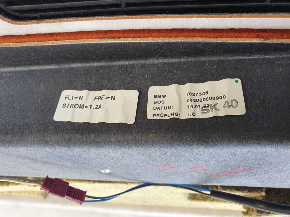 BMW 7 E65 Roleta Szyby Tył Półka Granatowa