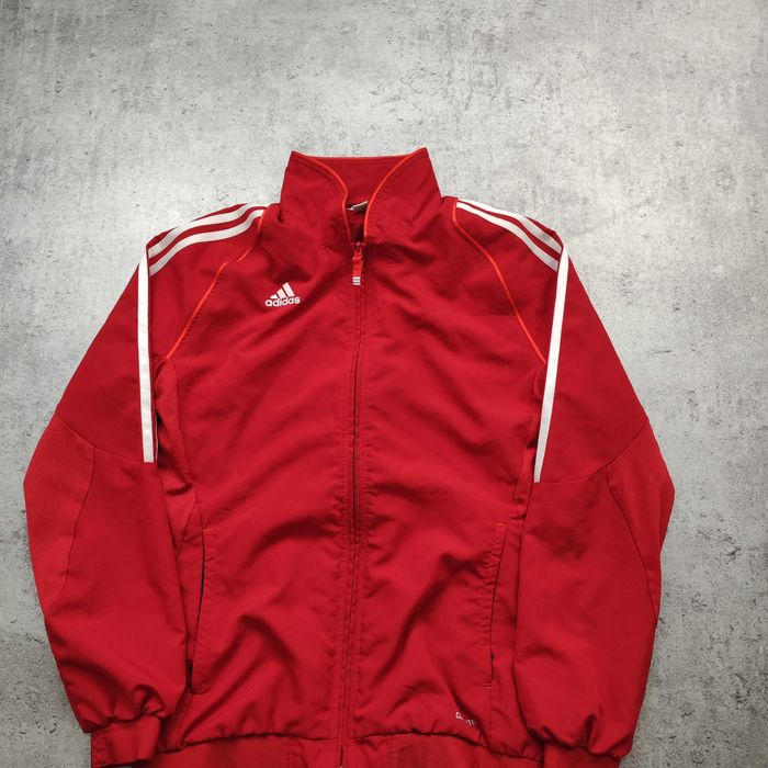 MĘSKA Bluza Rozpinana czerwona Małe Logo Suwak Trening ClimaCool Haft