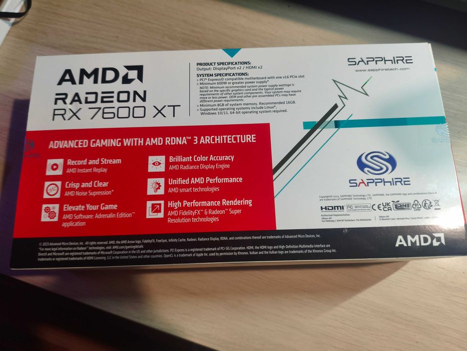 Placa Grafica amd RX 7600XT Sapphire pulse 16Gb OC