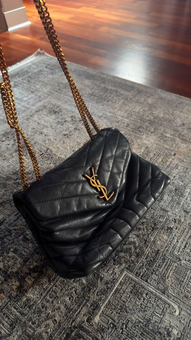 Torebka Yves Saint Laurent Lou Lou czarna pikowana złoty łańcuch