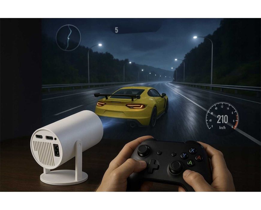 Projektor Rzutnik Przenośny Android Smart Mini TV 4K LED Głośnik WIFI