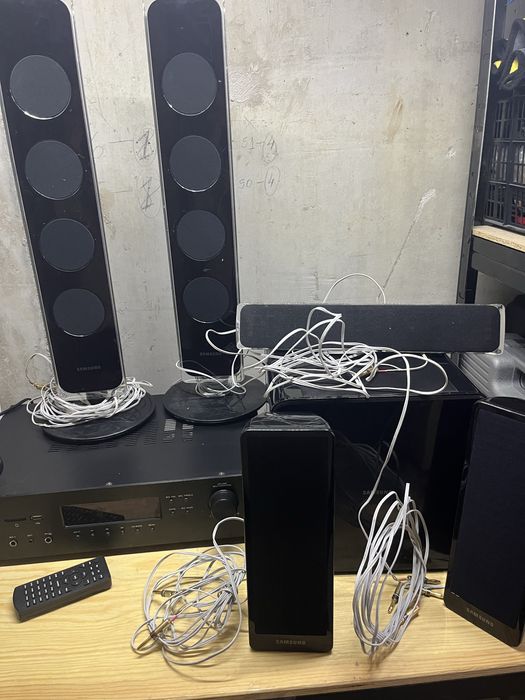 Sistema de som 5.1 colunas samsung amplificador auna