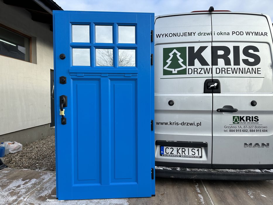 Drzwi zewnętrzne drewniane Amerykańskie KLAMKA SCHLAGE Cała Polska