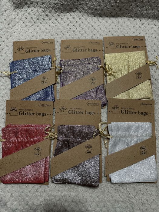 Świecące woreczki na prezent torebki 2szt