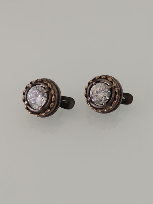 Brincos de prata 925 e ouro de 375