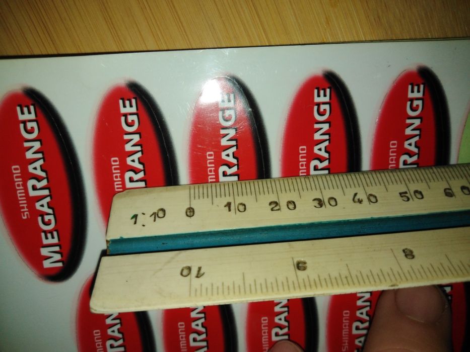 Naklejka shimano Mega Range 4,5 cm x 1,8 cm na ramę unikat retro MTB