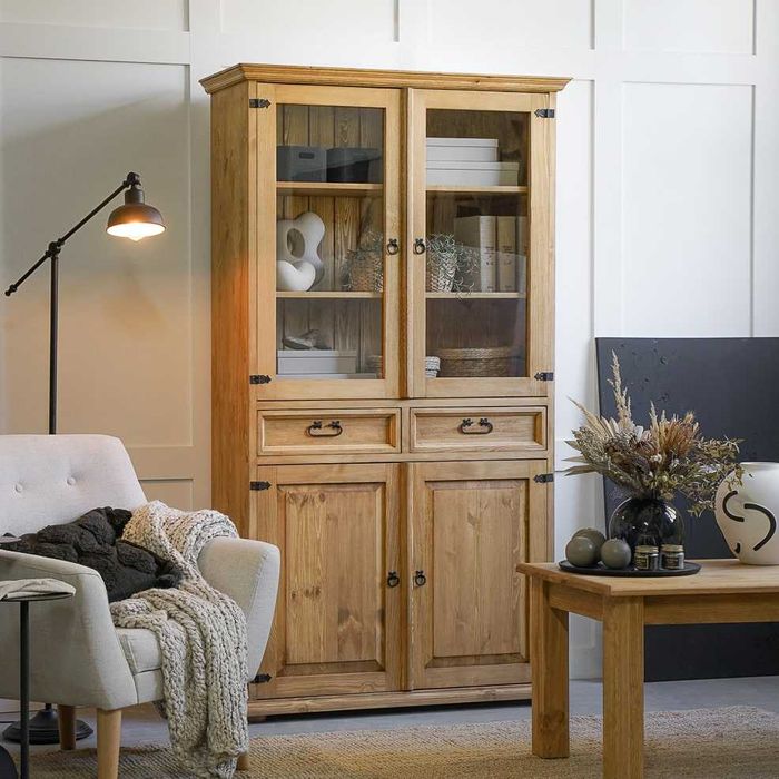 Drewniana witryna, BIBLIOTECZKA woskowana VIT 13