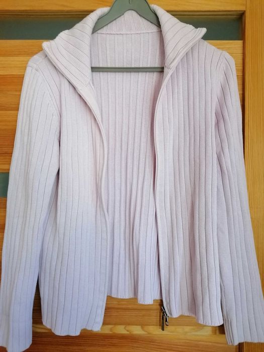 Sweter damski golf rozpinany CECIL pudrowy róż.