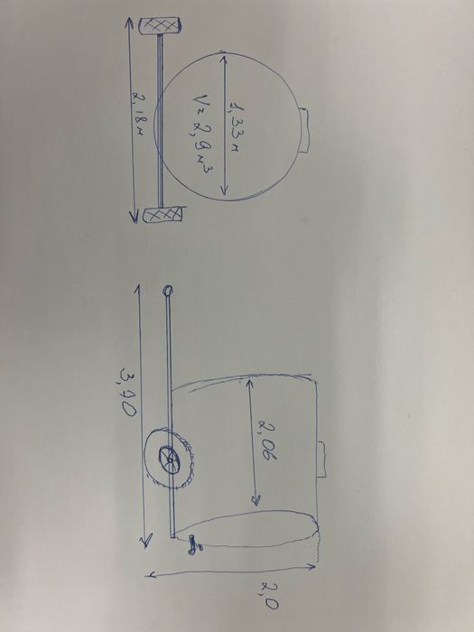 Бочка на колесах (причіп). Бочка 3т. Колеса з автомобіля ЗІЛ.
