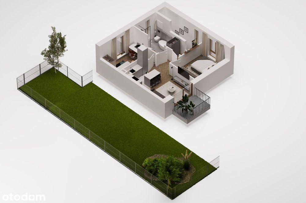 3-pok. mieszk. z ogrodem i balkonem | piętro | 47,82 m² | Nowe Pniewy