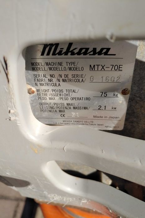 Zagęszczarka Mikasa MTX-70E  75kg