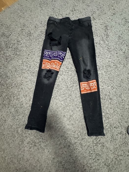 Слим джинси amiri type bandana