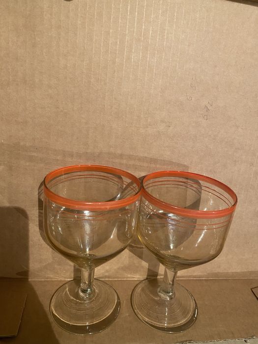 Стакани кришталеві з червоною полоскою