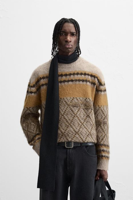 Sweter Zara S 38 męski przyjemny w dotyku. Vintage