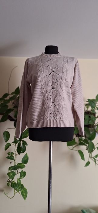 Sweter damski M beżowy ciepły