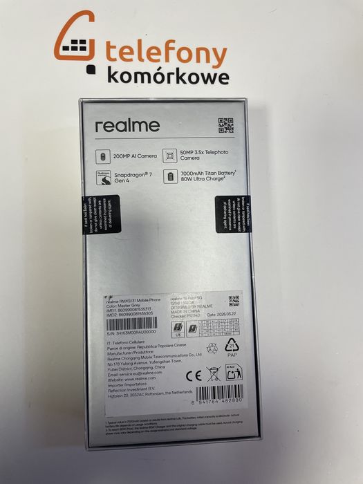 Nowy Telefon Komórkowy Realme 16 Pro+