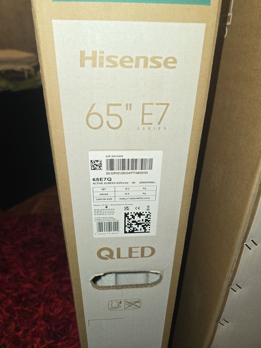 Tv hisense 65E7Q nova