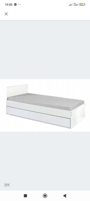 Łóżko z szufladą KLUPŚ materac Ikea 90x200