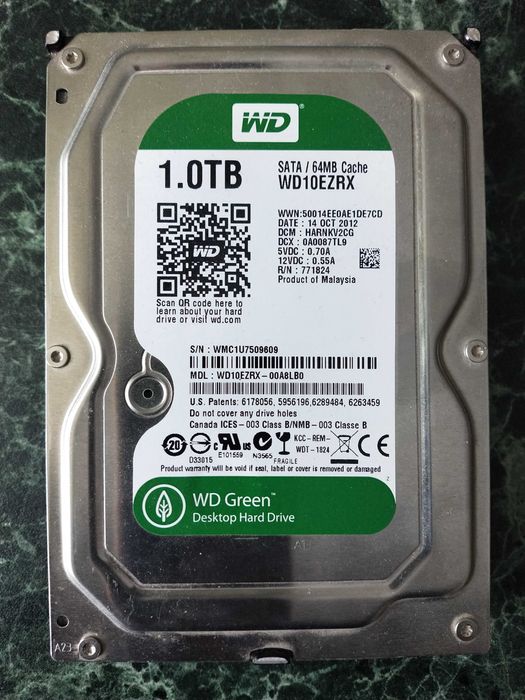 Жорсткий диск Western Digital 3.5 Green 1Tb + зовнішня кишеня