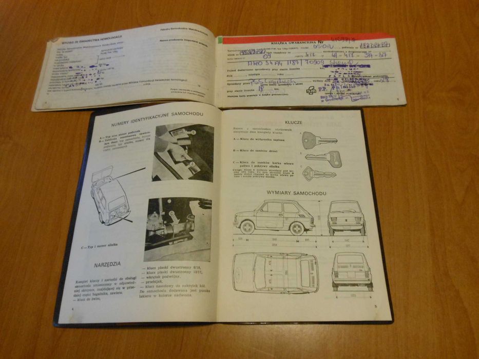 Instrukcja obsługi Fiat 126p oryginał z 1974 roku