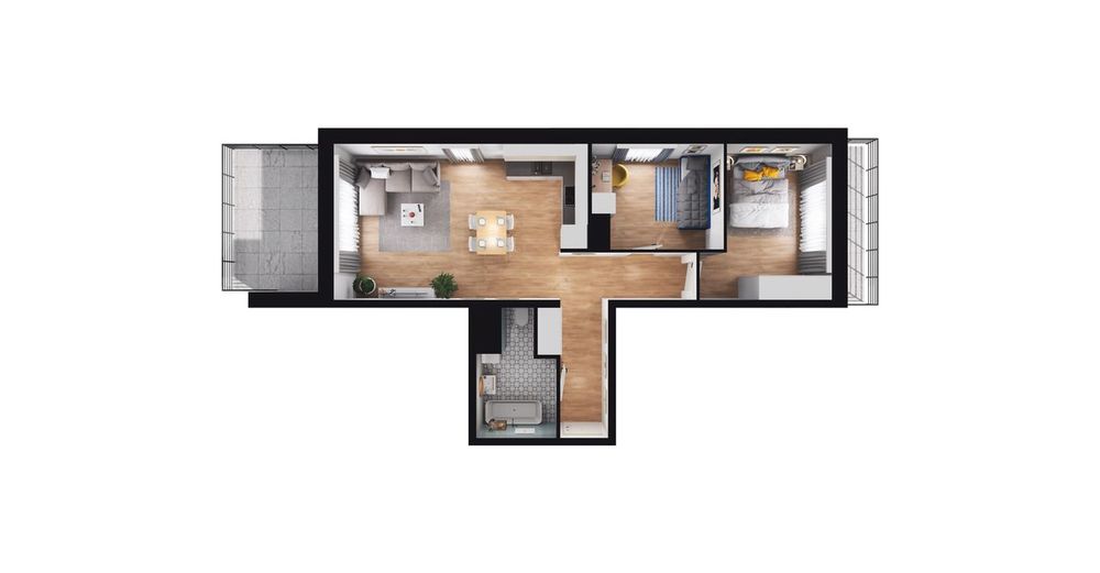 3-pokojowe mieszkanie 60m2 + 2 balkony