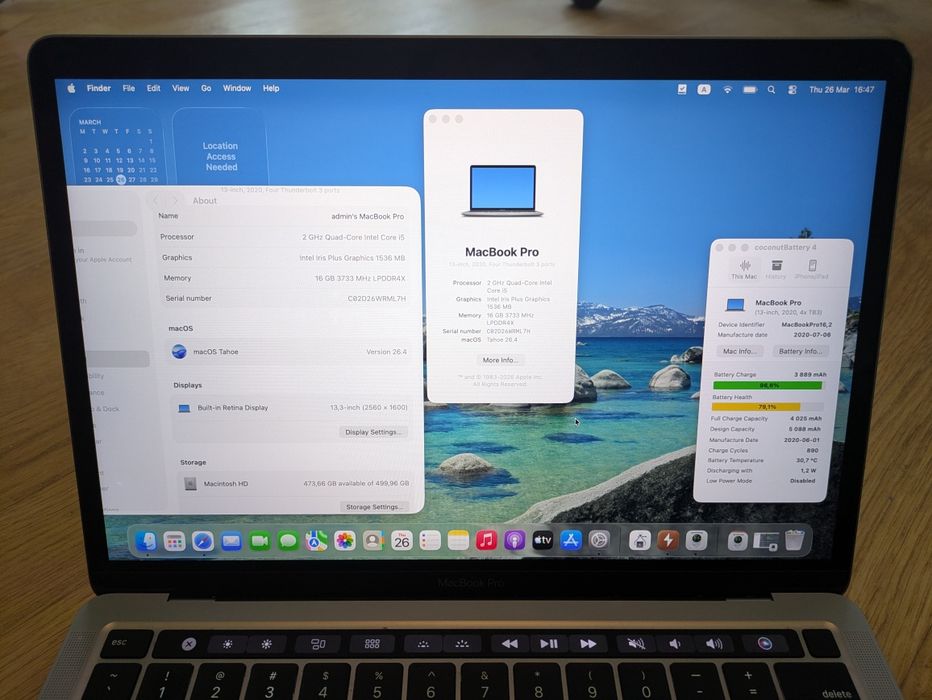 MacBook Pro  2020 (а2251), 13", і5, 16/512 ГБ.