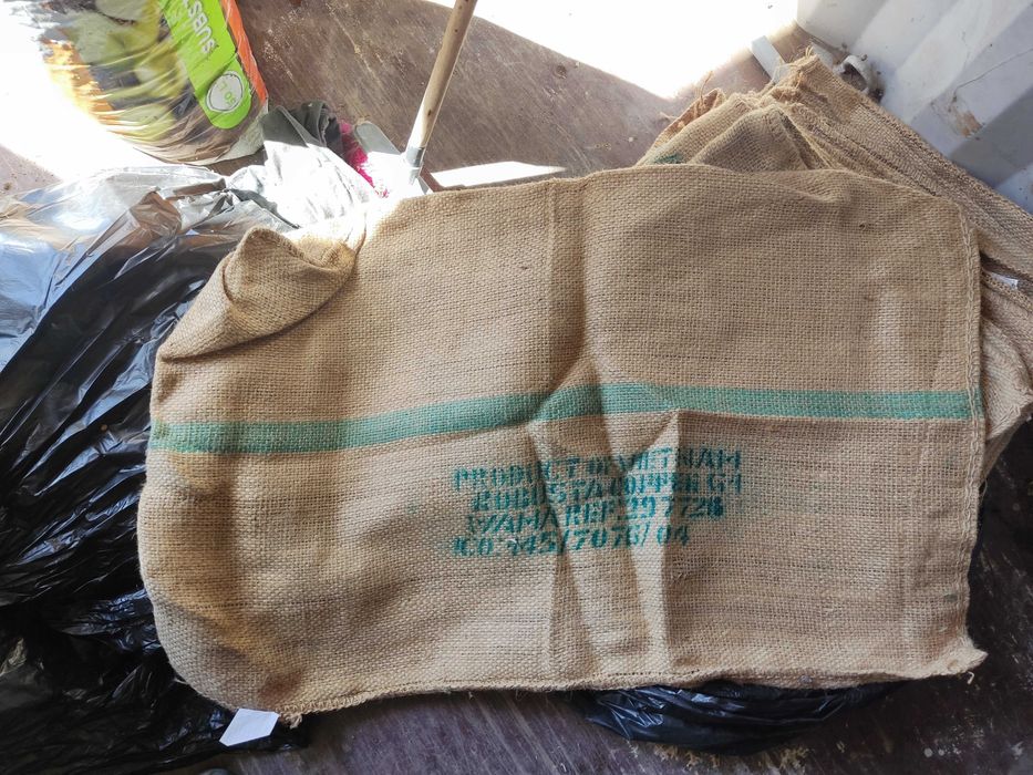 Sacos de café de serapilheira juta natural