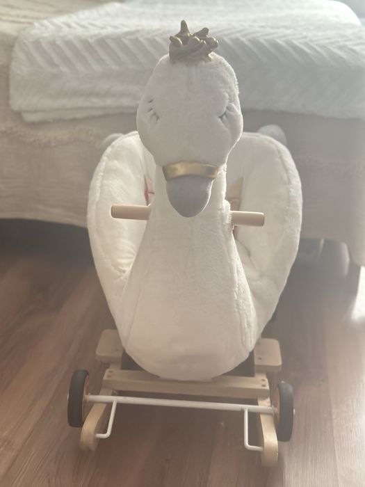 Bujak Jeździk Łabędź na biegunach konik dźwięk PL 2w1