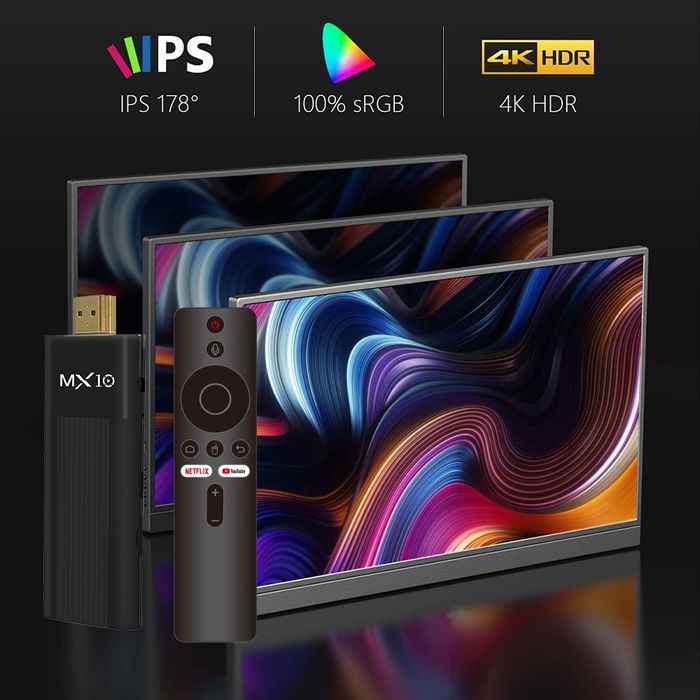 Смарт ТВ стік Android TV MX10 F3 Android 13 Allwinner H313 Wi-Fi 6 (2G