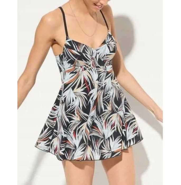 Maskujący strój kostium kąpielowy sukienka kąpielowa 2 cz. spódnica XL