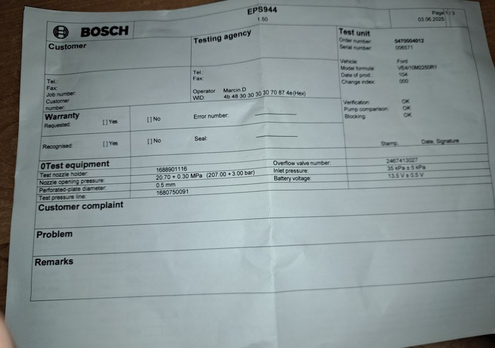 Pompa wtryskowa ford  transit 2.0tddi 2.4tddi  nr.0470.004.012 (VP30)