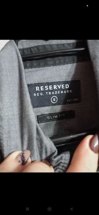 Stalowa koszula męska z długim rękawem