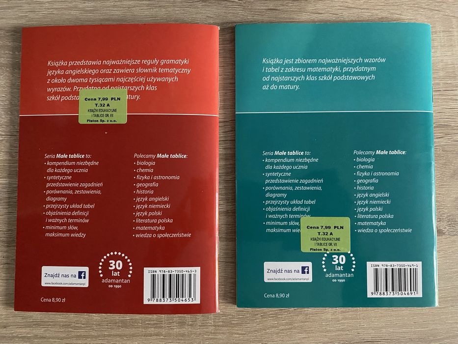 małe tablice angielski i matematyka